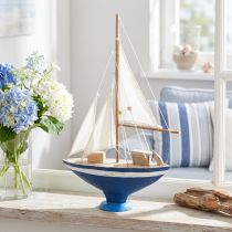 Artikel Segelboot Dekoration aus Holz in Blau 54 cm