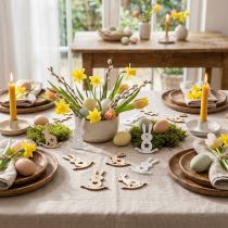 Artikel Streudeko Osterhasen aus Holz 3,5 cm Weiss und Natur, 96 Stück