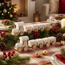 Artikel Holzeisenbahn Deko Weihnachtszug Weiss 20x3,5x6 cm 2 Stück
