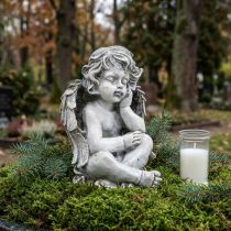 Artikel Engel-Figur aus Polyresin in Grau, 24 cm
