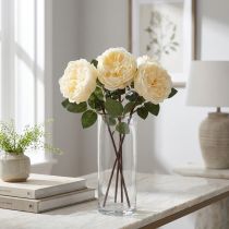 Artikel Künstliche Rosen Creme 48cm 3 Stück aus Textil und Kunststoff