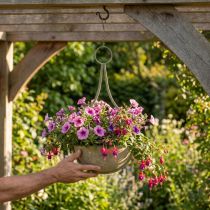 Artikel Hängeampel aus Metall grau-grün, Ø16cm, H38cm, für Garten und Innenbereich