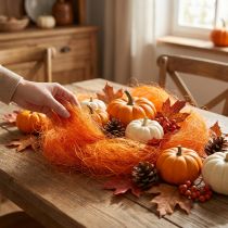 Artikel Sisal Naturfaser Orange 300g für Dekorationen