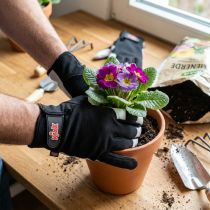 Artikel Kixx Lycra Gartenhandschuhe Grösse 10 Schwarz Hellgrau mit Ziegenleder