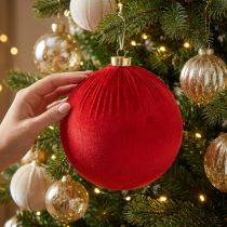 Artikel Weihnachtskugel Rot Samtoptik Ø 15cm 3er-Set