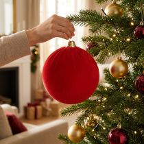 Artikel Weihnachtskugeln Samtoptik Rot Ø 20 cm 3 Stück