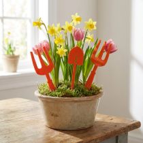 Artikel Gartenwerkzeug aus Filz Orange 20cm 6er-Set