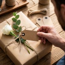 Artikel Manila Kartonetiketten Braun 4,5 x 8 cm mit Jutekordel für Geschenke, Kleidung und Dekoration – 80 Stück