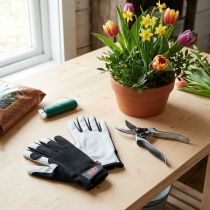 Artikel Kixx Arbeitshandschuhe Grösse 8 aus Lycra und Ziegenleder in Schwarz und Hellgrau