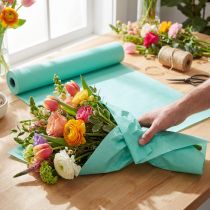 Artikel Manschettenpapier Seidenpapier Türkis Rolle 25 cm x 100 m für Blumenverpackung