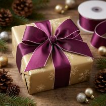 Artikel Taft Geschenkband 40 mm x 50 m Burgunderrot für Weihnachtsdekoration