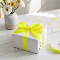 Artikel Geschenkband aus Polyester Neon-Gelb 15mm x 50m für Verpackungen und Bastelprojekte