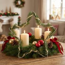Artikel Drahtstern Sternform aus Metall 20 cm für Weihnachtsdekoration, 10 Stück