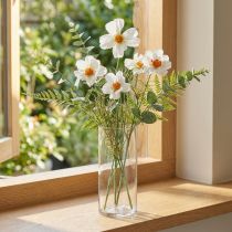 Artikel Kunstblumen Cosmea Weiss aus Seidenstoff H51cm 3er-Set für Dekoration