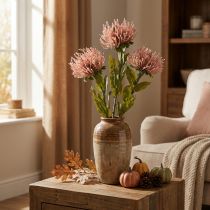 Artikel Herbstblume künstlich Nadelkissen Rosa Leucospermum 73cm 3 Stk