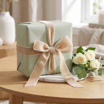 Artikel Geschenkband Samtband Beige 20mm 10m für Verpackung und Dekoration
