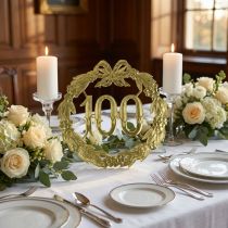 Artikel Jubiläumszahl 100 aus Karton Ø 24 cm in Gold für Dekoration