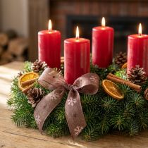 Artikel Schneeflocken Dekoband mit Draht, 15mm x 15m, Braun und Rosa, für Weihnachtsdekoration