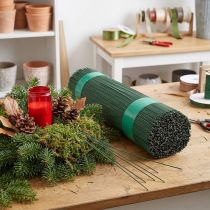 Artikel Grün lackierter Steckdraht aus Metall, Ø 1,2 mm, Länge 400 mm, 2,5 kg