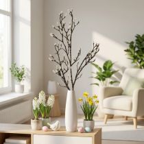 Artikel Künstlicher Magnolienzweig mit Knospen Braun Weiss 135cm