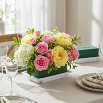 Artikel OASIS Table Deco Mini Steckschaum mit Kunststoffschale, 13 x 9 x 5 cm, grün/weiss, 8 Stück