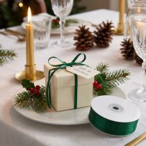 Artikel Satinband Dunkelgrün 3 mm x 50 m – Polyster Geschenkband für Dekoration
