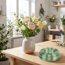 Artikel Aluminiumdraht mintgrün 2mm Ø, 60m Länge – Basteldraht für Dekoration und Floristik