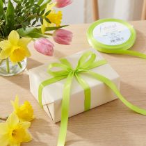 Artikel Satinband Limettengrün 8mm x 50m Dekoband aus Polyester für Geschenk- und Tischdekoration