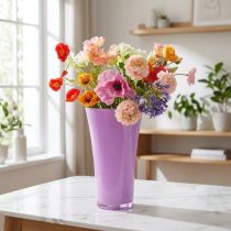 Artikel Vase aus Kunststoff, Ø20 cm, Höhe 35 cm, Lila/Weiss