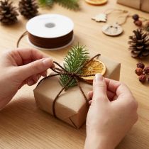 Artikel Kordel aus 100 % Acetat – Braun, 2 mm, Länge 50 m, für Dekoration, Basteln und Geschenkverpackung