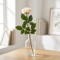 Artikel Seidenrose Cremeweiss-Apricot mit biegsamem Stiel 72cm