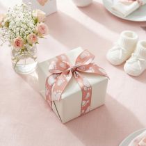 Artikel Geschenkband Rosa Babyfüsse 25mm 16m Polyethersulfon
