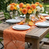 Artikel Dekovlies Tischläufer Orange, 23 cm x 25 m, Polypropylen Tischband für kreative Dekorationen