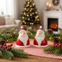 Artikel Weihnachtsmann-Figur aus Keramik Rot 13 cm 2er-Set