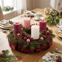Artikel Mini-Weihnachtskugeln aus Glas am Draht, Bordeaux und Rosa, Ø 2 cm, 140 Stück