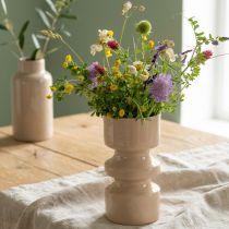 Artikel Metall Blumenvase zylindrisch Cappuccino Braun Emaille Ø9cm H17,5cm für Tischdeko