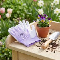 Artikel Kixx Gartenhandschuhe Nylon Grösse 7 Weiss Flieder für Gartenarbeit