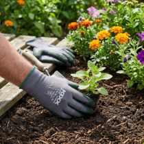 Artikel Nylon-Latex Gartenhandschuhe Grösse 10, Grau-Schwarz-Grün