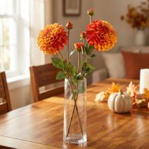 Artikel Künstliche Dahlien Orange Rot 2er-Set 80 cm