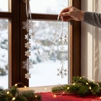 Artikel Wintergirlande künstliche Eiskristalle klar silber weiss L150cm 2 St