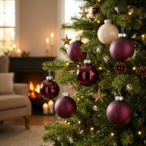 Artikel Weihnachtsbaumkugeln aus Glas Ø7,5cm Berry-Mix 12 Stück