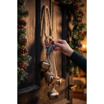 Artikel Weihnachtsglocken Gold 51 cm mit Schleife und Tannengrün