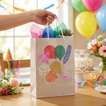 Artikel Geschenktüte aus Papier mit Ballon-Motiv, Happy Birthday, 26×14×36cm, 2 Stück