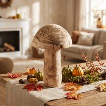 Artikel Holzdeko Pilz aus Paulownia-Holz Ø 21 cm H 33 cm für Innen