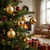 Artikel Weihnachtskugeln Glas Ø6cm Gold-Mix 24 Stück
