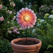 Artikel Solar Gartenleuchte Metall Rosa mit LED Ø30cm