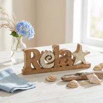 Artikel Maritime Tischdeko Relax Aufsteller Mangoholz 28×10 cm