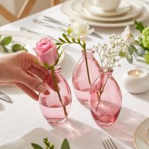 Artikel Minivasen Glas Rosa Ø7cm H12cm – 6er Set für Tischdekoration