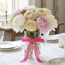 Artikel Samtband Rosa 20mm x 10m Velvet Dekoband für Floristik und Geschenkdekoration