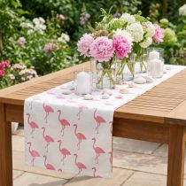 Artikel Dekostoff Baumwolle Flamingo Weiss-Pink 30cm x 3m Tischläufer DIY